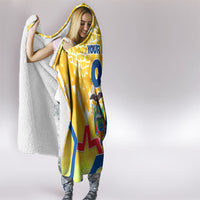 Personalized Ecuador Football Condor Mascot Hooded Blanket Golden Wings of La Tri