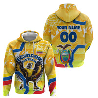 Personalized Ecuador Football Condor Mascot Hoodie Golden Wings of La Tri