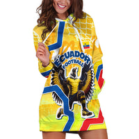 Personalized Ecuador Football Condor Mascot Hoodie Dress Golden Wings of La Tri