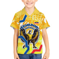 Personalized Ecuador Football Condor Mascot Kid Hawaiian Shirt Golden Wings of La Tri