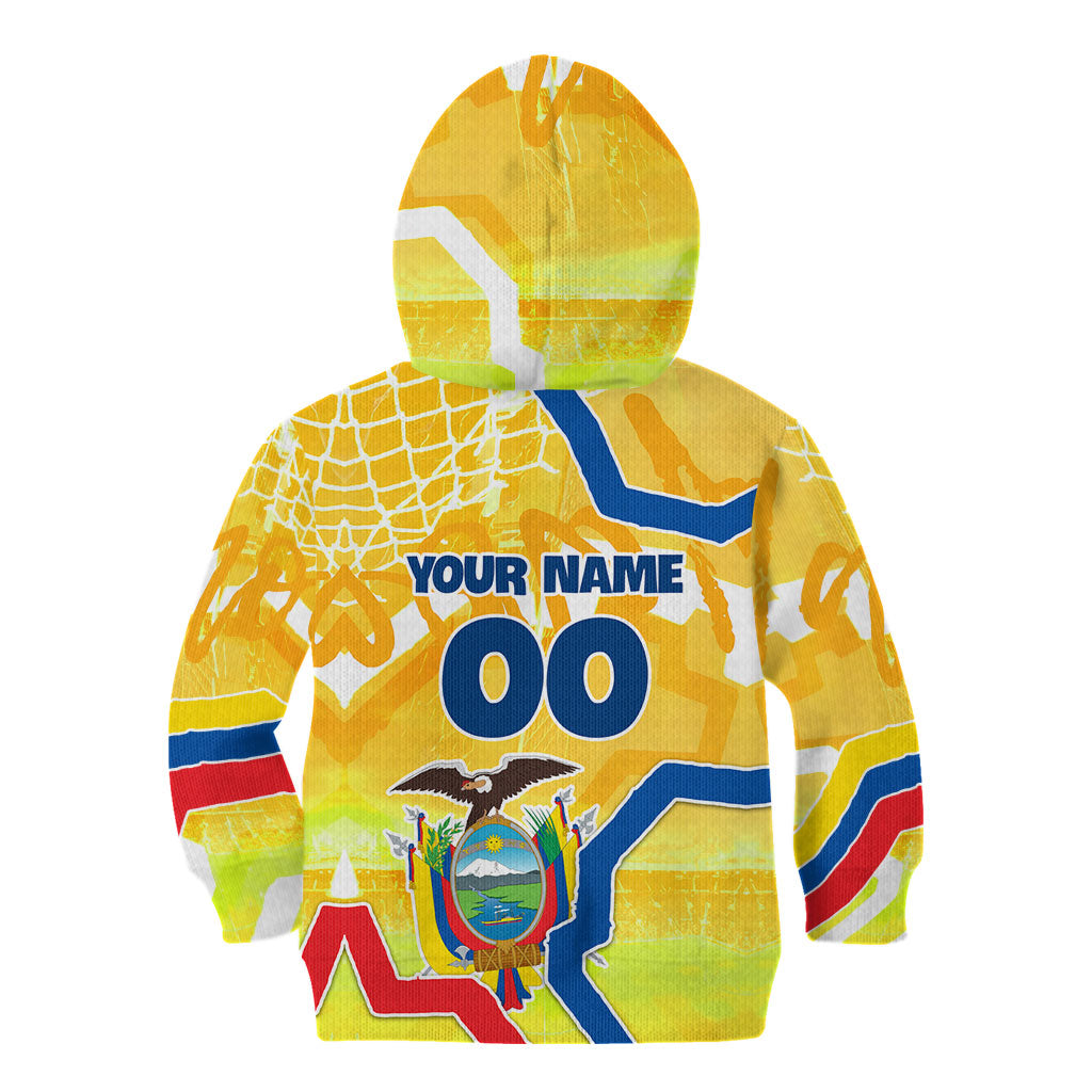 Personalized Ecuador Football Condor Mascot Kid Hoodie Golden Wings of La Tri