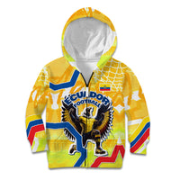 Personalized Ecuador Football Condor Mascot Kid Hoodie Golden Wings of La Tri