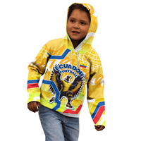 Personalized Ecuador Football Condor Mascot Kid Hoodie Golden Wings of La Tri