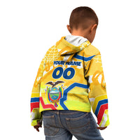 Personalized Ecuador Football Condor Mascot Kid Hoodie Golden Wings of La Tri