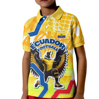 Personalized Ecuador Football Condor Mascot Kid Polo Shirt Golden Wings of La Tri