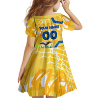 Personalized Ecuador Football Condor Mascot Kid Short Sleeve Dress Golden Wings of La Tri