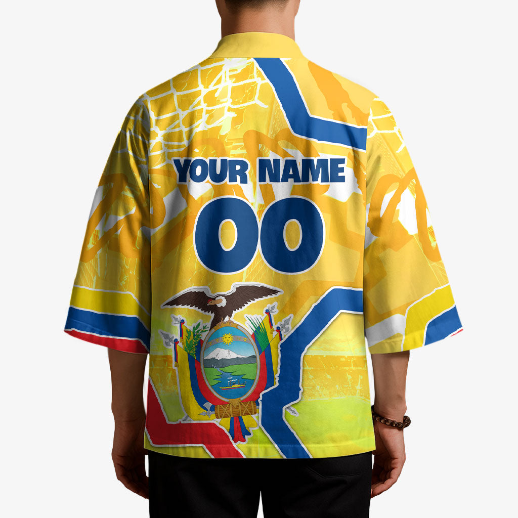 Personalized Ecuador Football Condor Mascot Kimono Golden Wings of La Tri