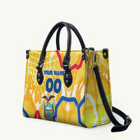 Personalized Ecuador Football Condor Mascot Leather Bag Golden Wings of La Tri