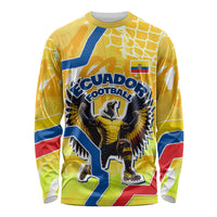 Personalized Ecuador Football Condor Mascot Long Sleeve Shirt Golden Wings of La Tri