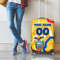 Personalized Ecuador Football Condor Mascot Luggage Cover Golden Wings of La Tri