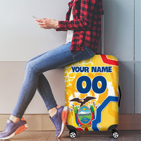 Personalized Ecuador Football Condor Mascot Luggage Cover Golden Wings of La Tri