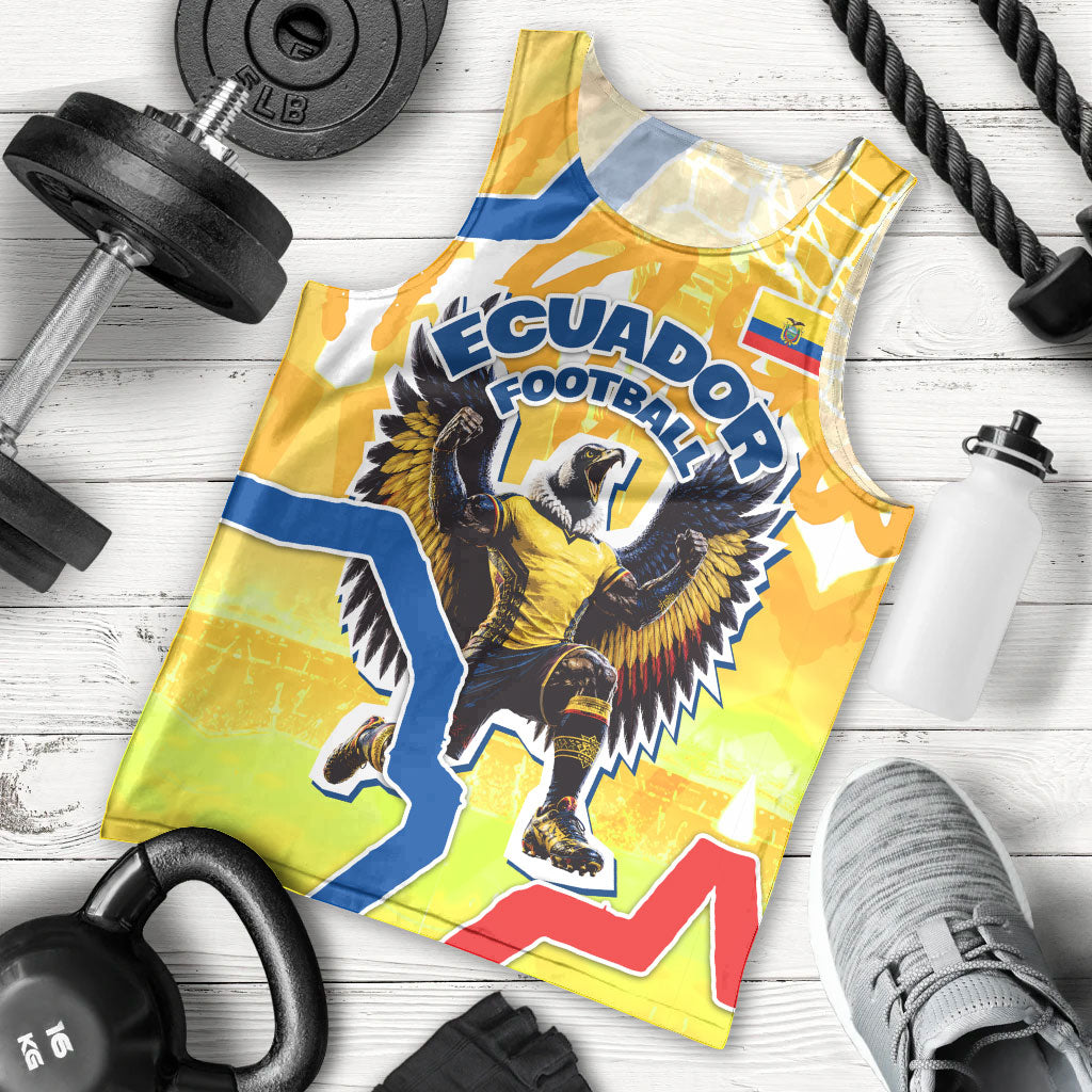 Personalized Ecuador Football Condor Mascot Men Tank Top Golden Wings of La Tri