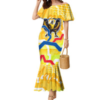 Personalized Ecuador Football Condor Mascot Mermaid Dress Golden Wings of La Tri
