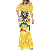 Personalized Ecuador Football Condor Mascot Mermaid Dress Golden Wings of La Tri