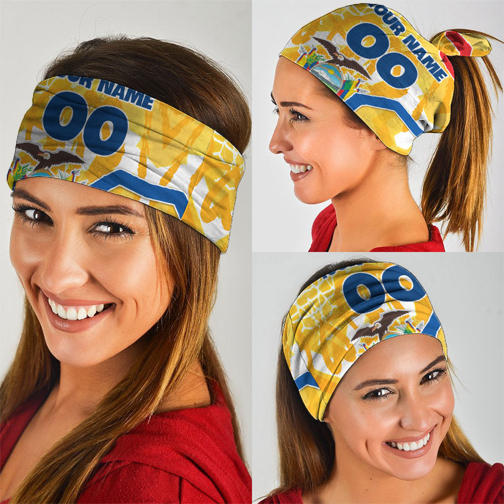 Personalized Ecuador Football Condor Mascot Neck Gaiter Golden Wings of La Tri