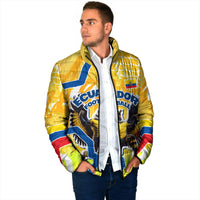 Personalized Ecuador Football Condor Mascot Padded Jacket Golden Wings of La Tri