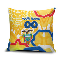 Personalized Ecuador Football Condor Mascot Pillow Cover Golden Wings of La Tri