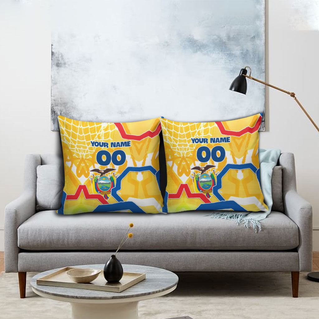 Personalized Ecuador Football Condor Mascot Pillow Cover Golden Wings of La Tri