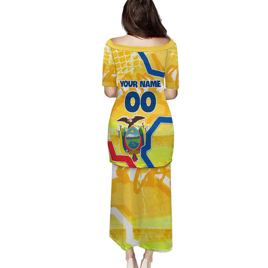 Personalized Ecuador Football Condor Mascot Puletasi Golden Wings of La Tri