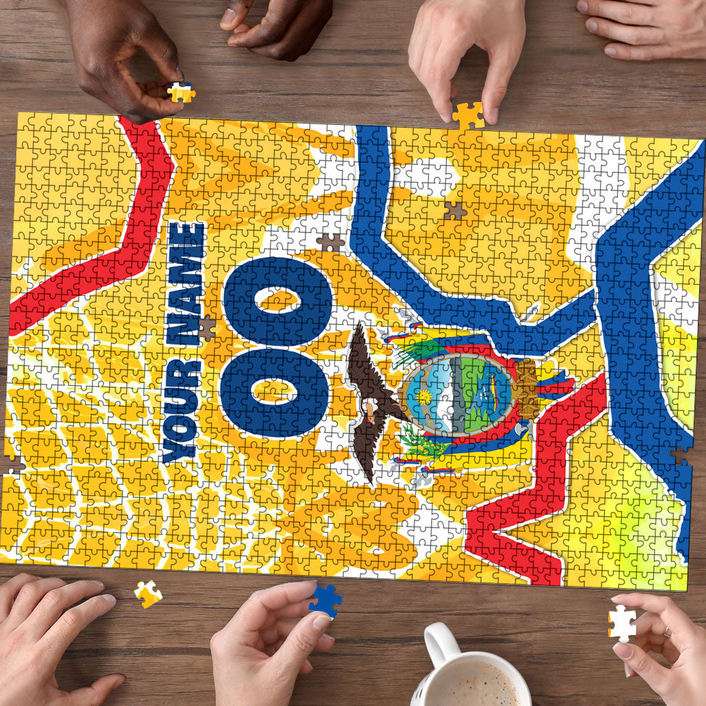 Personalized Ecuador Football Condor Mascot Puzzle Golden Wings of La Tri