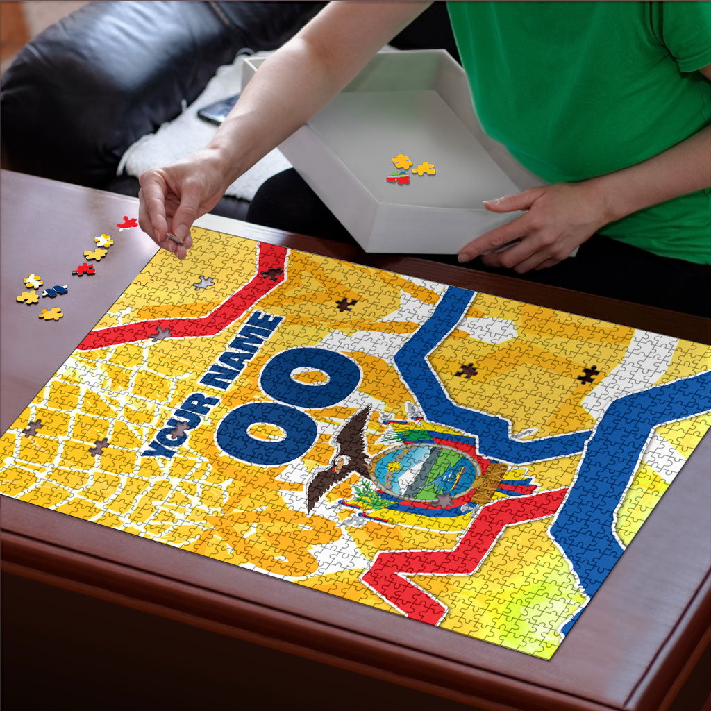 Personalized Ecuador Football Condor Mascot Puzzle Golden Wings of La Tri
