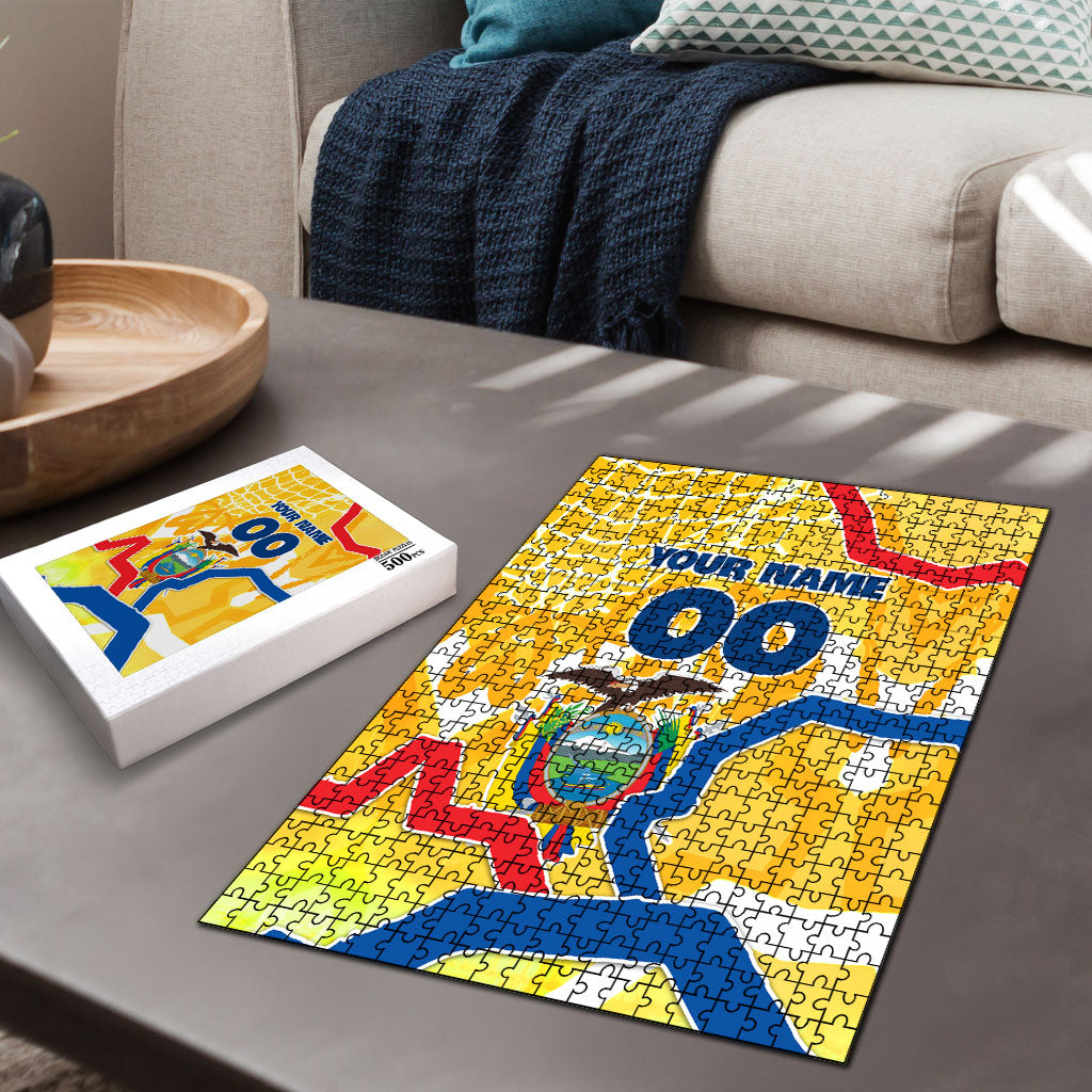 Personalized Ecuador Football Condor Mascot Puzzle Golden Wings of La Tri