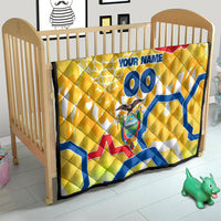 Personalized Ecuador Football Condor Mascot Quilt Golden Wings of La Tri