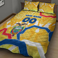 Personalized Ecuador Football Condor Mascot Quilt Bed Set Golden Wings of La Tri