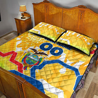 Personalized Ecuador Football Condor Mascot Quilt Bed Set Golden Wings of La Tri