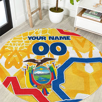 Personalized Ecuador Football Condor Mascot Round Carpet Golden Wings of La Tri