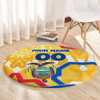 Personalized Ecuador Football Condor Mascot Round Carpet Golden Wings of La Tri