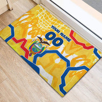 Personalized Ecuador Football Condor Mascot Rubber Doormat Golden Wings of La Tri
