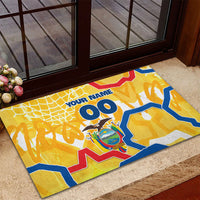 Personalized Ecuador Football Condor Mascot Rubber Doormat Golden Wings of La Tri