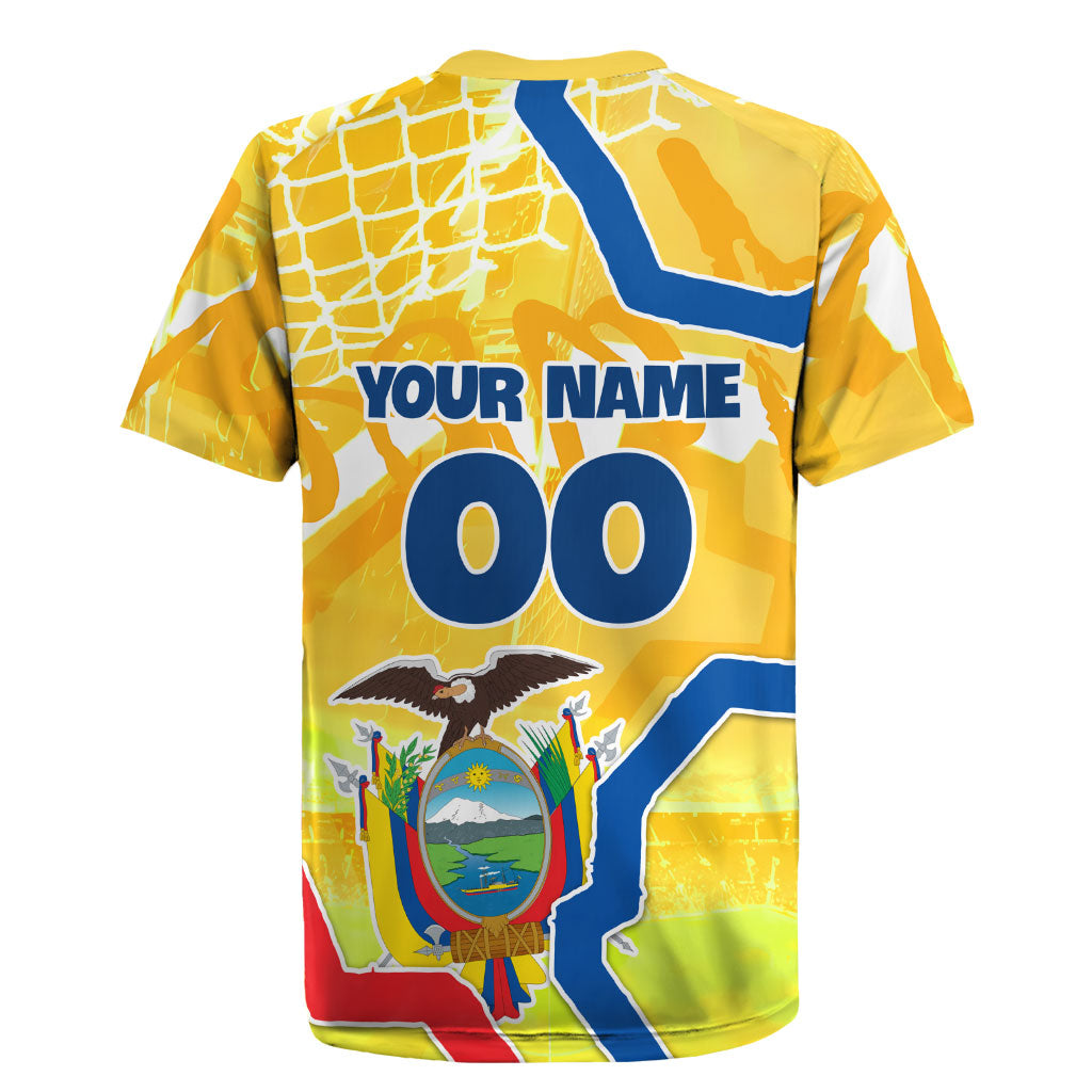 Personalized Ecuador Football Condor Mascot Rugby Jersey Golden Wings of La Tri