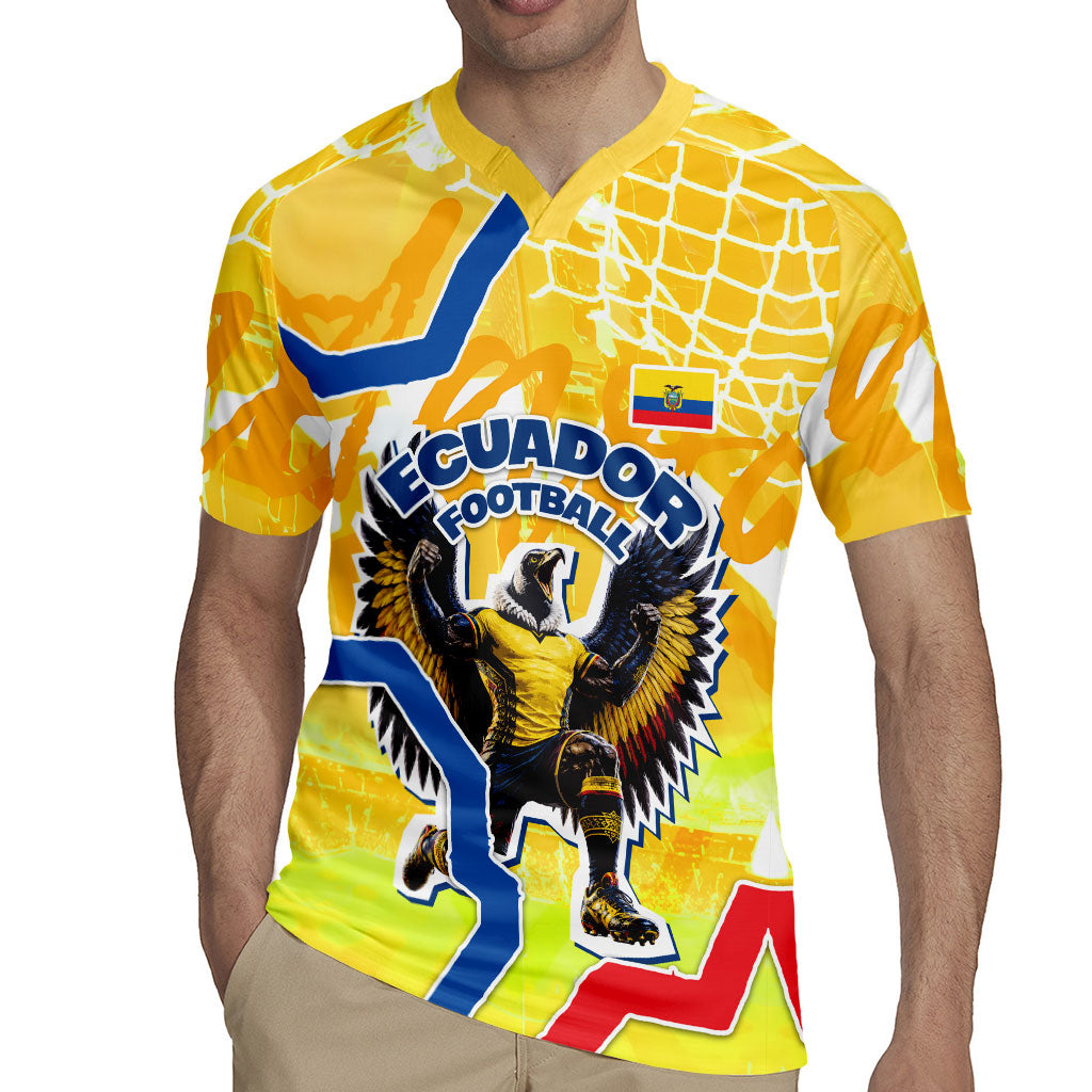 Personalized Ecuador Football Condor Mascot Rugby Jersey Golden Wings of La Tri
