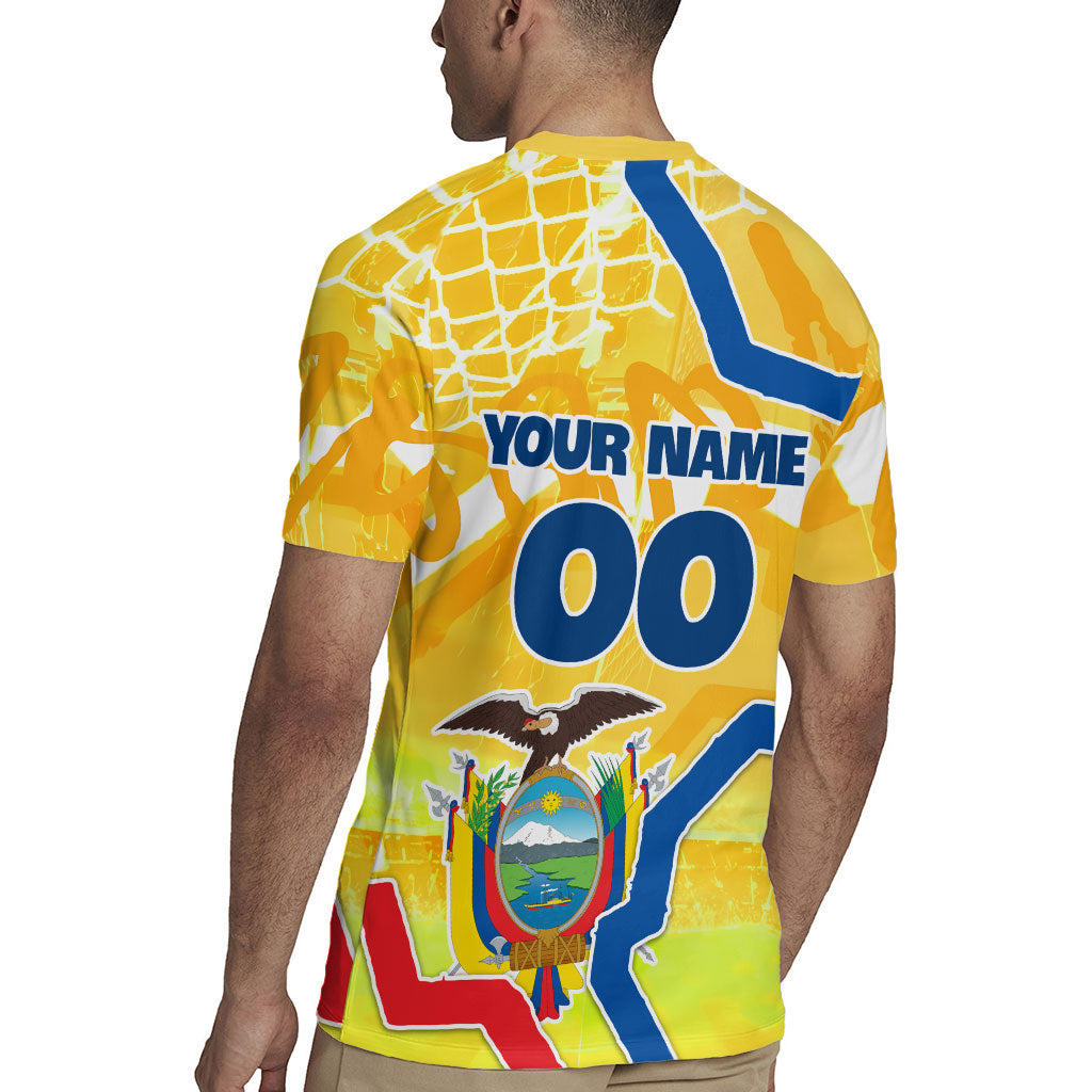 Personalized Ecuador Football Condor Mascot Rugby Jersey Golden Wings of La Tri