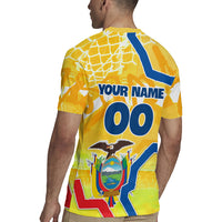 Personalized Ecuador Football Condor Mascot Rugby Jersey Golden Wings of La Tri