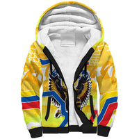 Personalized Ecuador Football Condor Mascot Sherpa Hoodie Golden Wings of La Tri