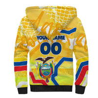 Personalized Ecuador Football Condor Mascot Sherpa Hoodie Golden Wings of La Tri