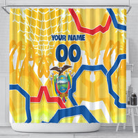 Personalized Ecuador Football Condor Mascot Shower Curtain Golden Wings of La Tri