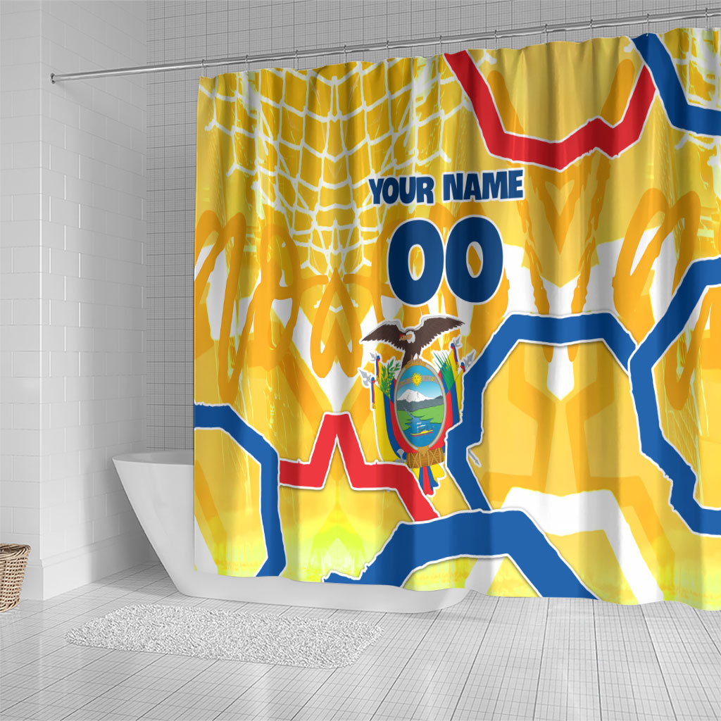 Personalized Ecuador Football Condor Mascot Shower Curtain Golden Wings of La Tri