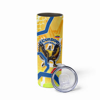 Personalized Ecuador Football Condor Mascot Skinny Tumbler Golden Wings of La Tri