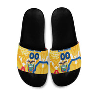 Personalized Ecuador Football Condor Mascot Slide Sandals Golden Wings of La Tri