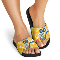 Personalized Ecuador Football Condor Mascot Slide Sandals Golden Wings of La Tri