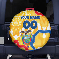 Personalized Ecuador Football Condor Mascot Spare Tire Cover Golden Wings of La Tri