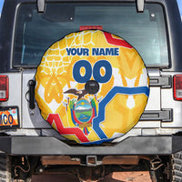 Personalized Ecuador Football Condor Mascot Spare Tire Cover Golden Wings of La Tri