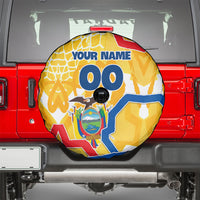 Personalized Ecuador Football Condor Mascot Spare Tire Cover Golden Wings of La Tri