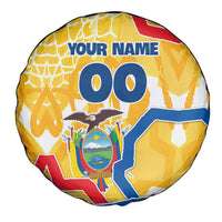 Personalized Ecuador Football Condor Mascot Spare Tire Cover Golden Wings of La Tri