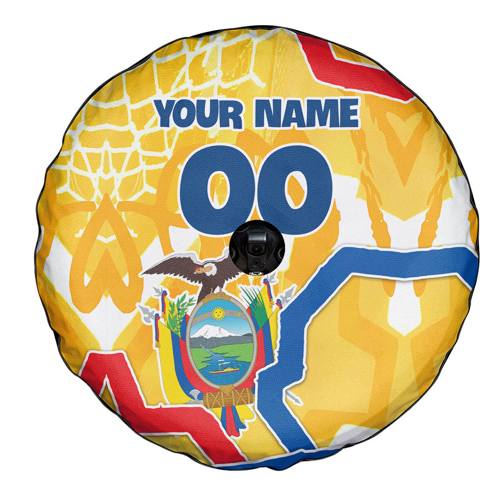 Personalized Ecuador Football Condor Mascot Spare Tire Cover Golden Wings of La Tri