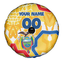 Personalized Ecuador Football Condor Mascot Spare Tire Cover Golden Wings of La Tri